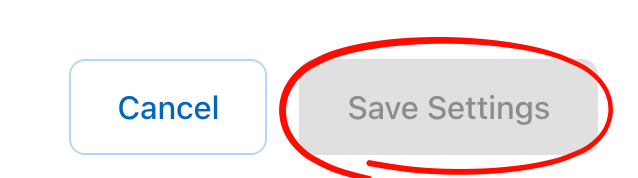 American Express Save Settings button circled.